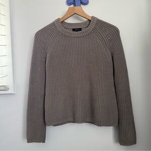 Quince XS Organic Cotton Fisherman Crew Sweater Grey